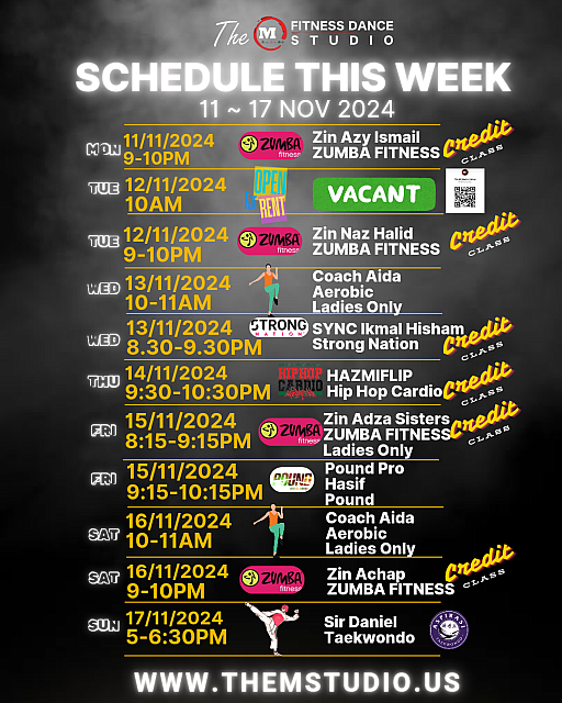 Schedule 11 ~ 17 Nov 2024